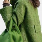 Geertje dames oversized lange jas met dubbele knopenrij