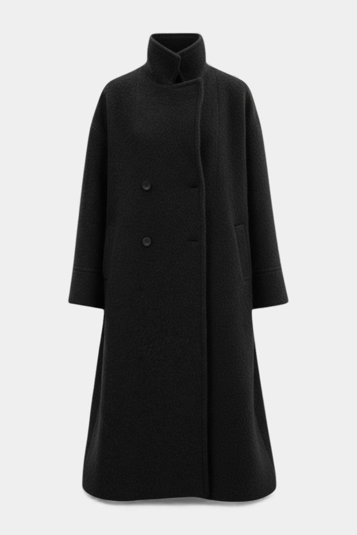 Geertje dames oversized lange jas met dubbele knopenrij