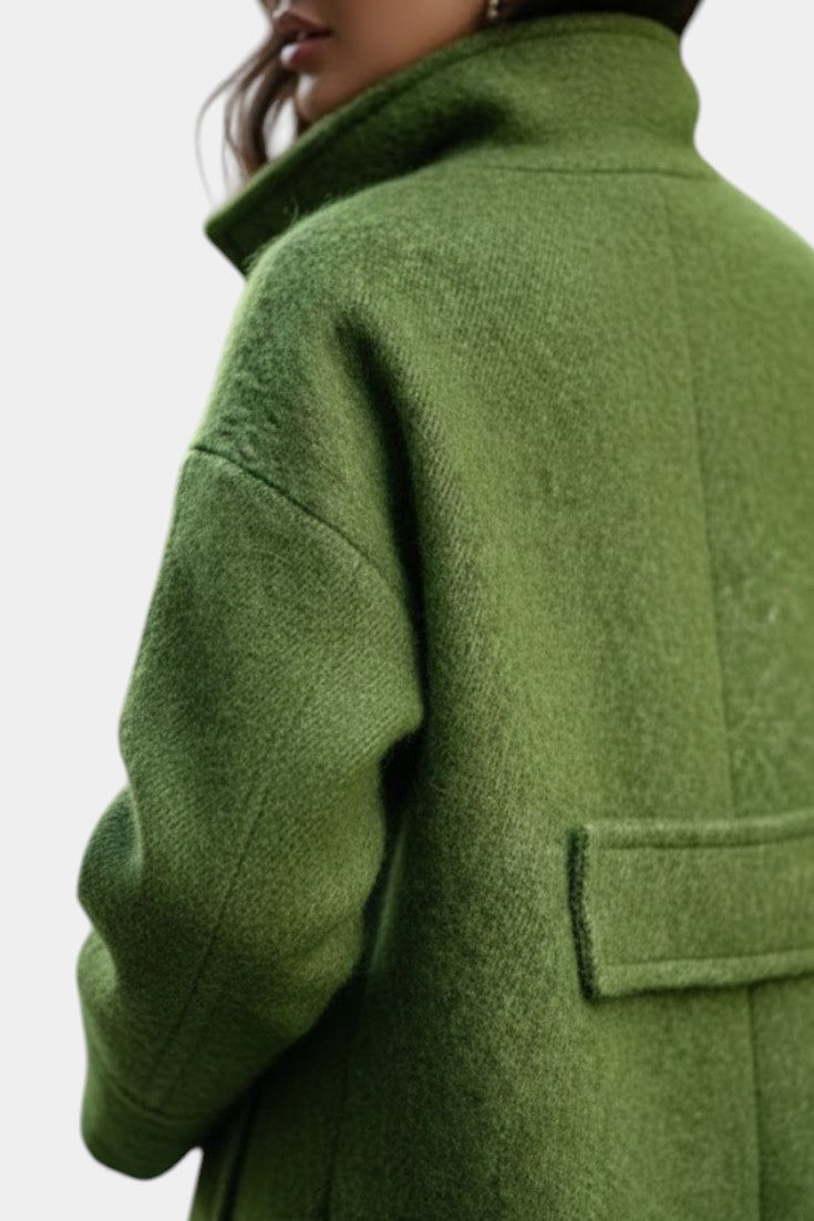 Geertje dames oversized lange jas met dubbele knopenrij