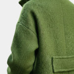 Geertje dames oversized lange jas met dubbele knopenrij