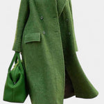 Geertje dames oversized lange jas met dubbele knopenrij
