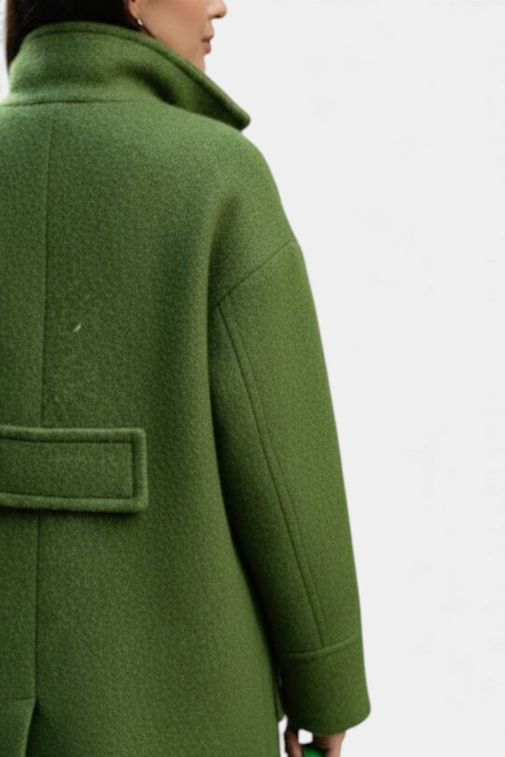 Geertje dames oversized lange jas met dubbele knopenrij