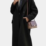 Geertje dames oversized lange jas met dubbele knopenrij