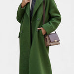 Geertje dames oversized lange jas met dubbele knopenrij