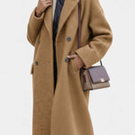 Geertje dames oversized lange jas met dubbele knopenrij