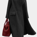Geertje dames oversized lange jas met dubbele knopenrij