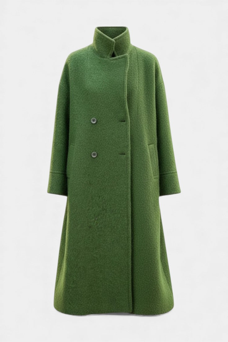 Geertje dames oversized lange jas met dubbele knopenrij