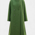 Geertje dames oversized lange jas met dubbele knopenrij