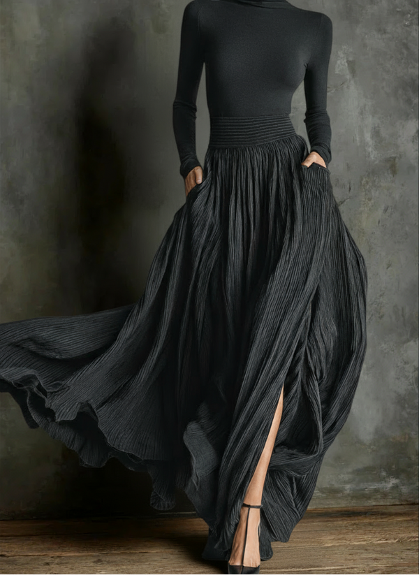Anneke dames maxi-jurk met hoge taille