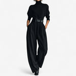 Doris dames jumpsuit met hoge hals en wijde pijpen