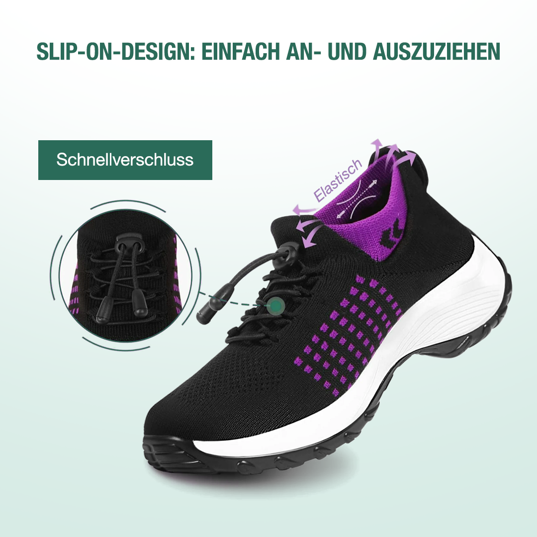 Heleen paars-zwarte comfortschoenen