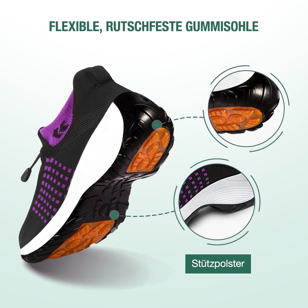 Heleen paars-zwarte comfortschoenen