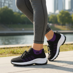 Heleen paars-zwarte comfortschoenen
