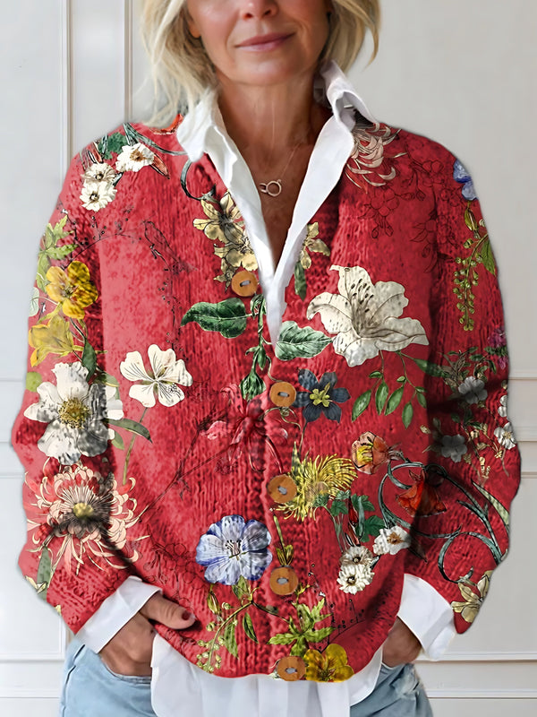 Doorgestikt vest met bloemenprint voor dames, gedragen over een effen top en een jeans